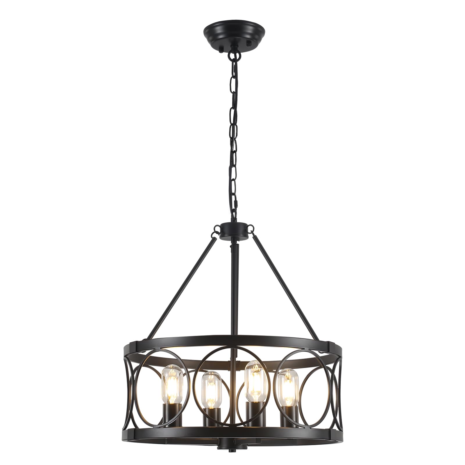 GBLY Lampada a sospensione vintage con 3 lampadine E27, lampada da