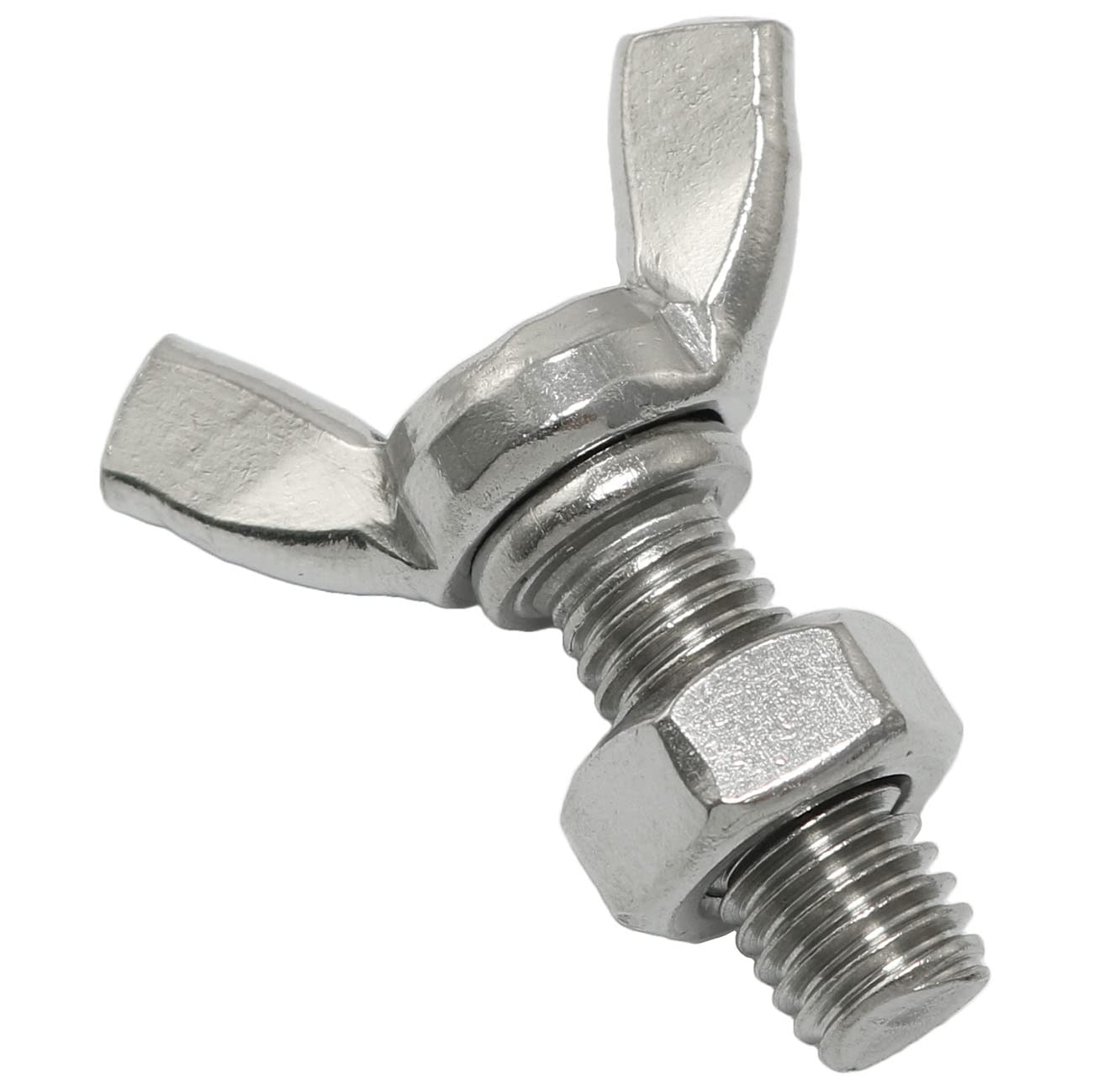 RLECS 6PCS M8 1.25x20mm Stainless Steel Butterfly Screws Bolts with Nuts and Washers, Wing Bolts
