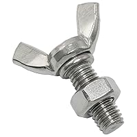 Vista 4 de RLECS Tornillos de mariposa de acero inoxidable M8 de 0.049 x 0.787 in con tuercas y arandelas, pernos de ala