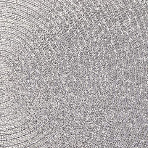 DII Woven Placemats Collection Metallic Round Placemat Set, 15", Platinum Silver, 4 Piece by DII - Used condition - Image 4