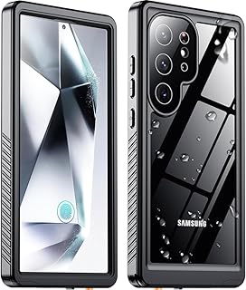 Waterproof Case for Samsung Galaxy S24 Ultra Case, Built-in Screen Protector Full Protection Heavy Duty Shockproof Anti-Scratched Rugged Case for Galaxy S24 Ultra 6.8'' (Black/Clear)