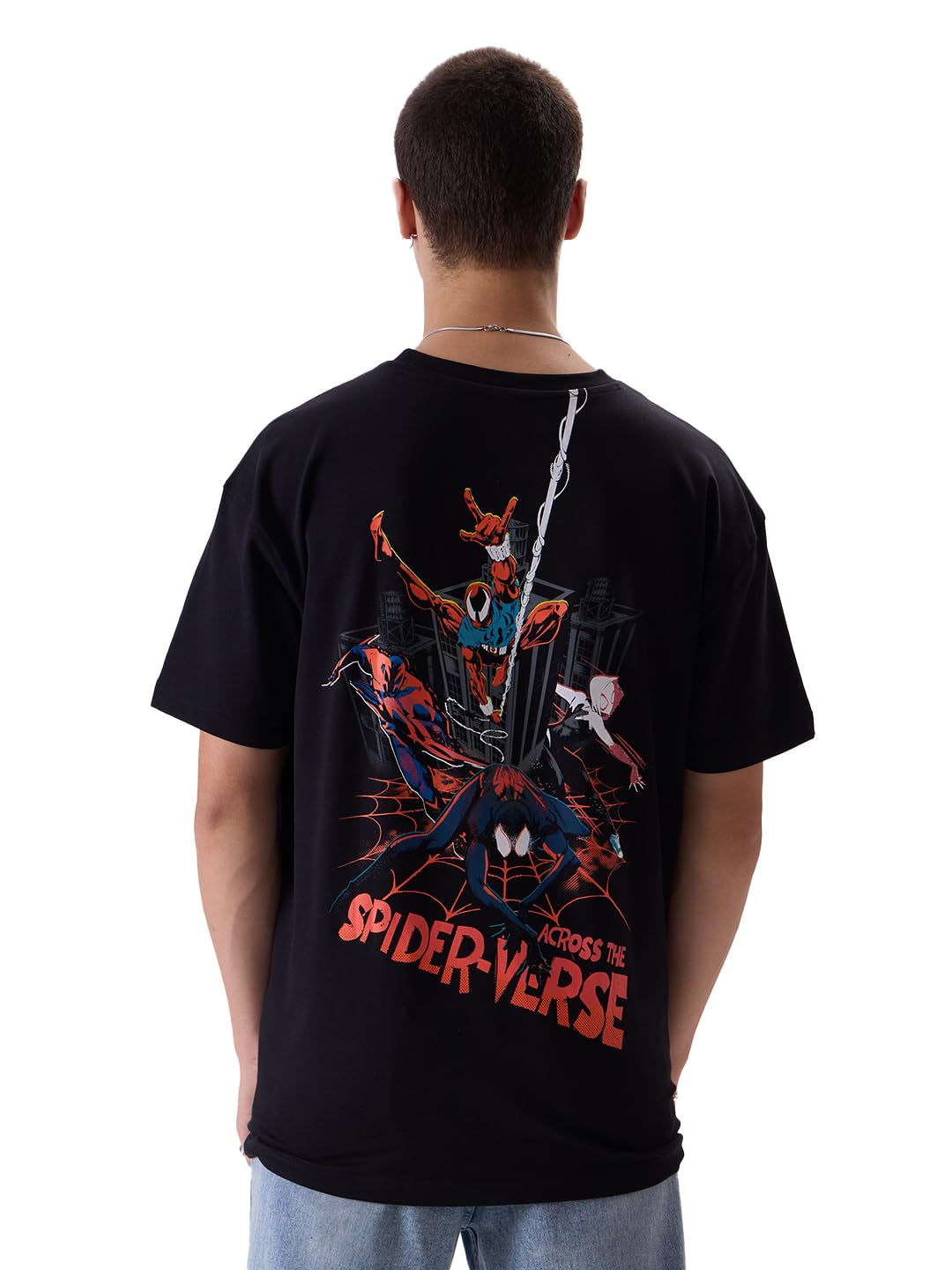 The Souled Store Spider-Man Across The Spider-Verse - Camiseta para hombre (paquete de 1)