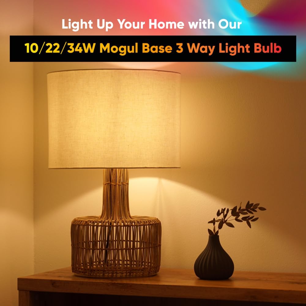 lumenivo Replacement for General Electric Lighting 41459 3WY 100/300 Mogul Base 3 Way Light Bulb Floor Lamp PS25 3 Way LED E39 Large Base Light Bulbs - Soft White - 120V - 4 Pack