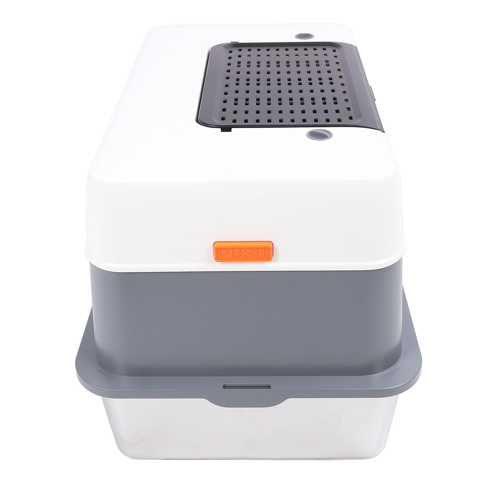 Cryfokt Lettiera per Gatti, Dimensioni Generose Costruzione in Acciaio Inossidabile Controllo degli Odori Filtro Al Carbone Design Antispruzzo Lettiera Chiusa in Metallo con Parte Superiore