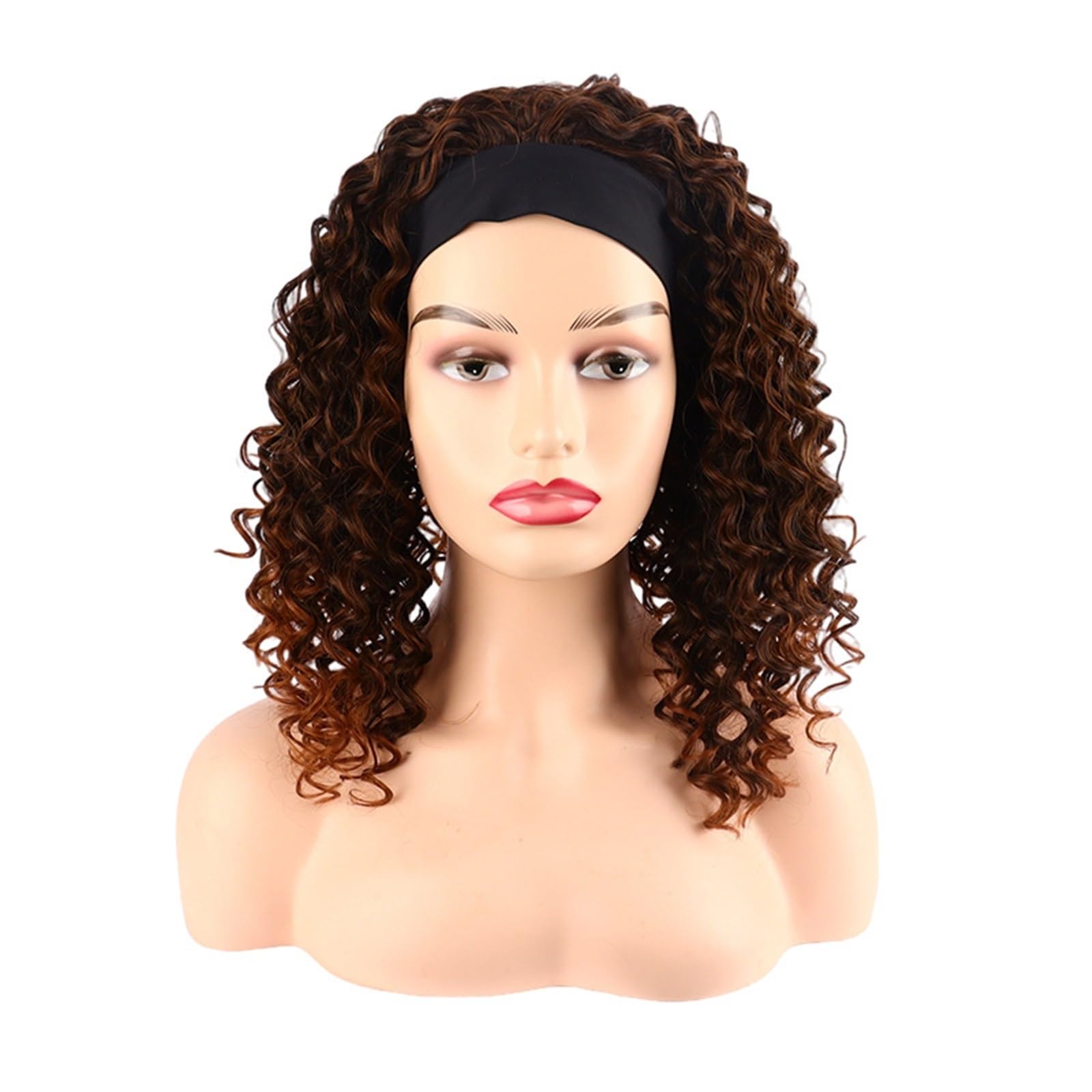 Perruque cheveux courts pour usage quotidien - Coiffure bouclée brune rapide - 3