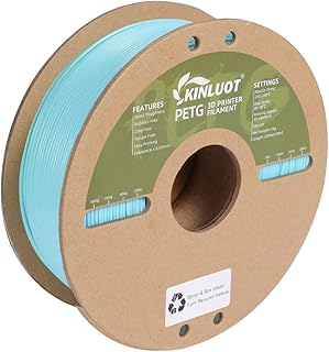 KINLUOT PETG Filament 1.75mm 3D Printer Filament, Easy to Print, Dimensional Accuracy +/- 0.03 mm, 1kg Cardboard Spool (2.2lbs), Fit Most FDM Printer (Cyan)
