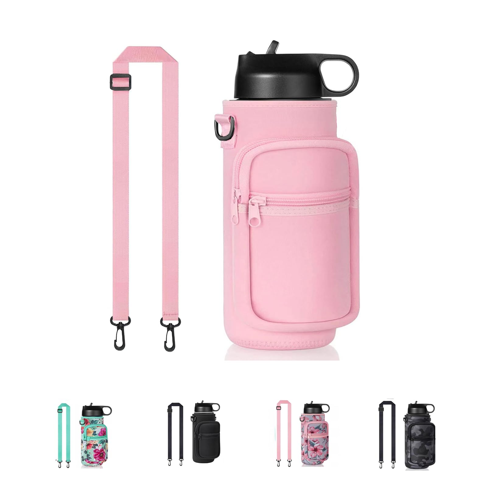 Neopren-Wasserflaschen-Tragetasche, 1134 g, mit Handytasche, Crossbody
