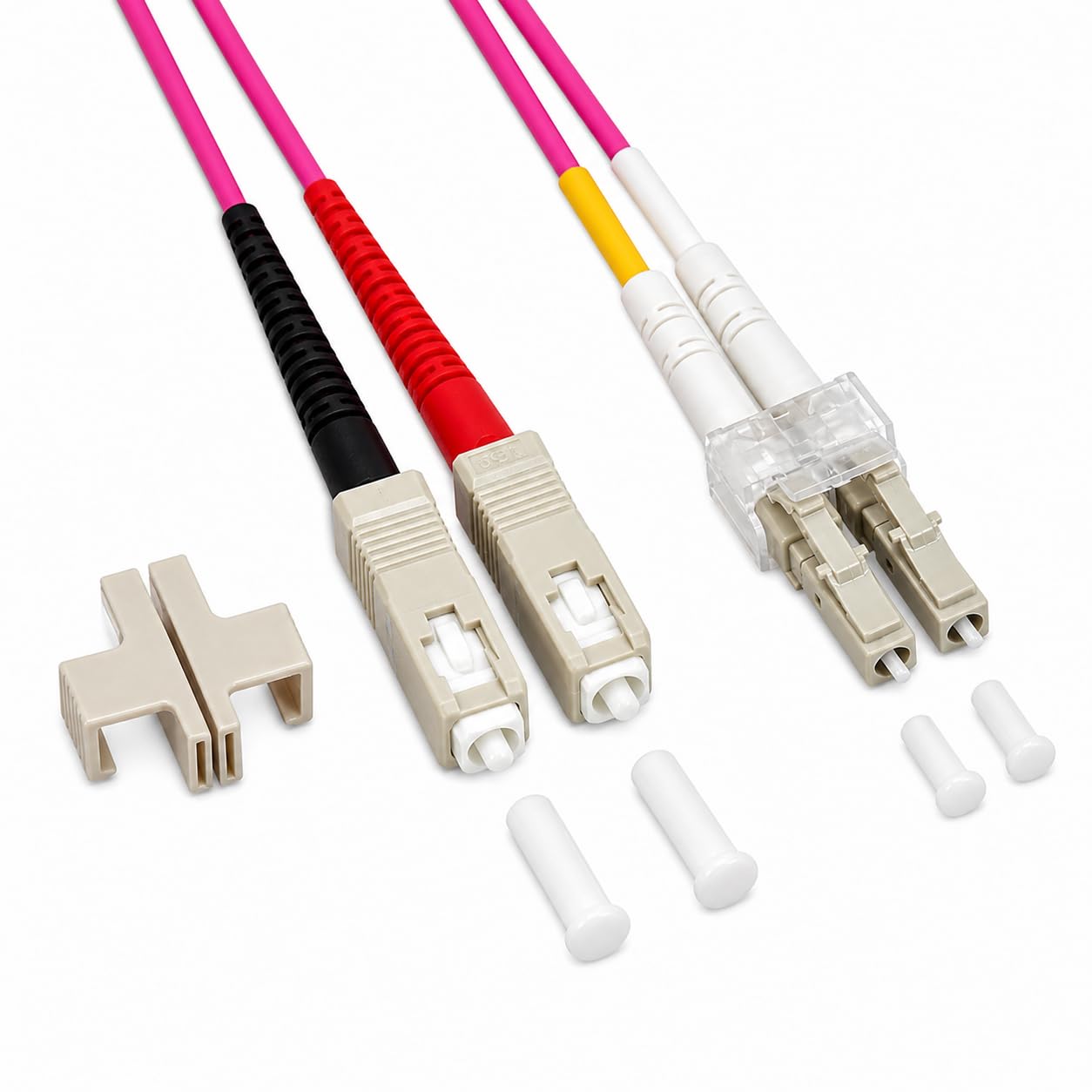 Techly Professional 304086 Cavo Fibra Ottica Multimodale OM4 SC/LC 50/125 10 m Fucsia