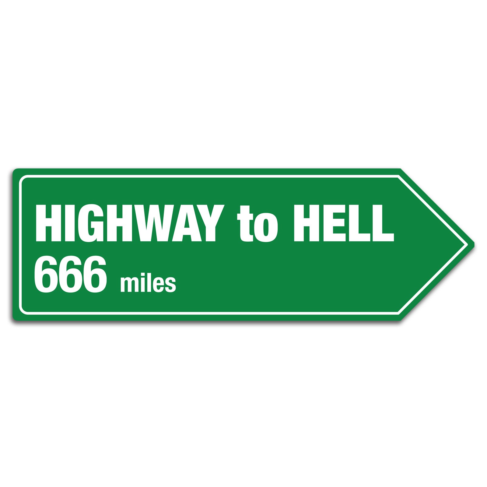 Cirrus Highway To Hell Distance Sign - Metal Wall Sign Plaque Art Inspirational