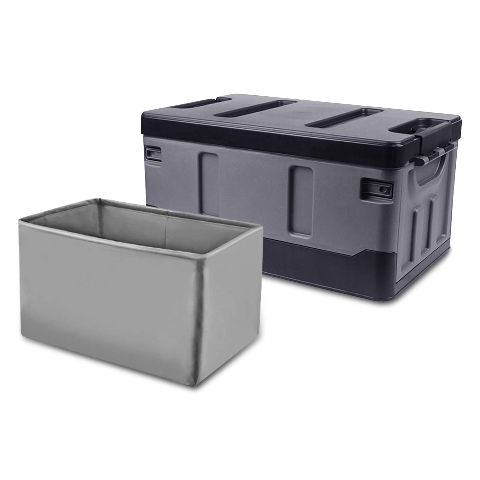 Ergocar Car Trunk Organizer Car Boot Storage Organiser with Waterproof PVC Bag Car Boot Tidy Storage 3 Times Size Folded Portable Box for Car/SUV/Truck/Auto (Black, 40L)