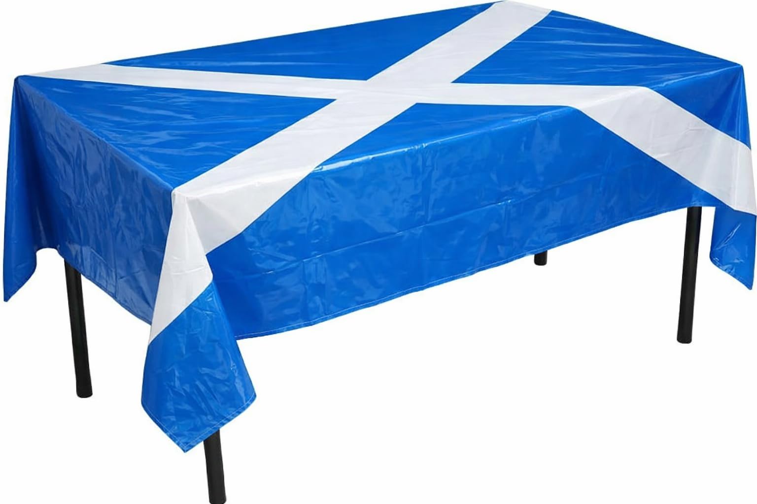 PMS Scotland Plastic Table Cover 180cm x 120cm, Disposable Lightweight Scottish Flag Party Table Decoration for World Cup 2026, St Andrews Day, Burns Night