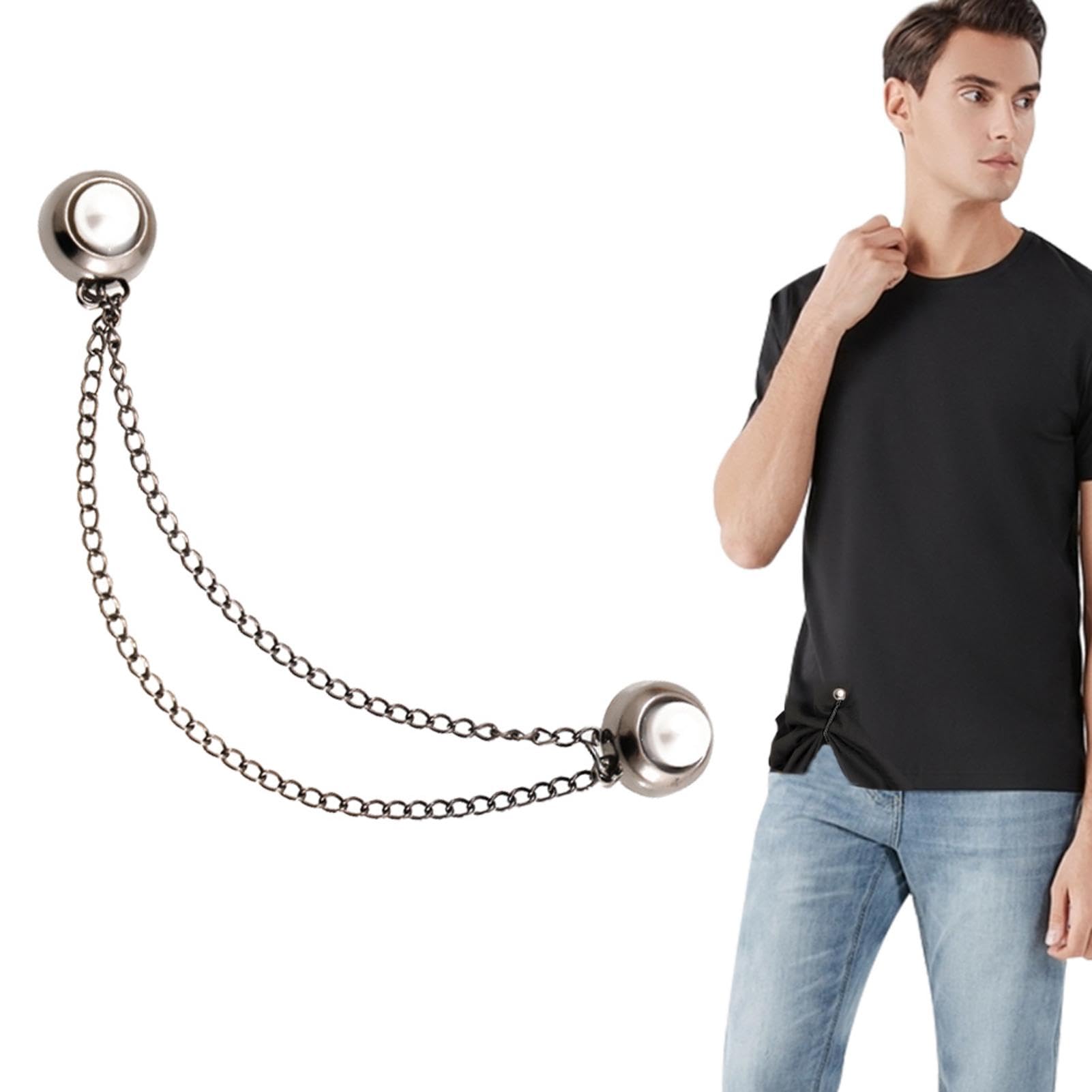 4pz Spille Magnetiche per Vestiti, Spilla Magnetica Multifunzione Spille per Abbigliamento Senza Magnete Accessori per Abbigliamento per Maniche Gonne Abiti (Argento