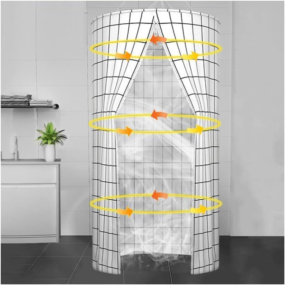 Rideau de douche rond à double fermeture éclair avec isolation thermique optimale