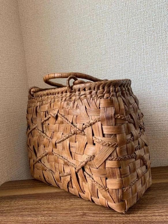 六角花結び編み 山葡萄 かごバッグ 着物 籠 バッグ 蔓 バック かご 巾着 六角花結び編み 山葡萄 かごバッグ 着物 籠 バッグ 蔓 バック かご