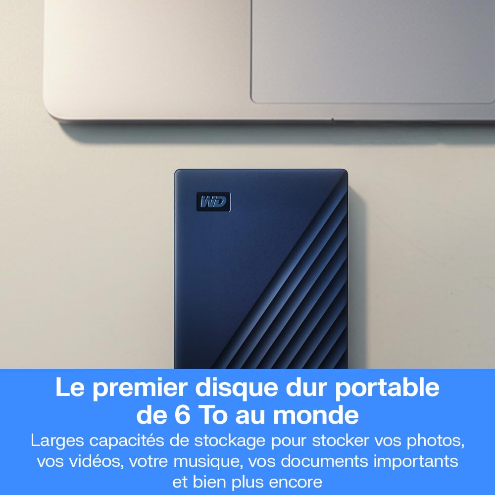 WD My Passport pour Mac 4 To Disque Dur Externe Portable, Parfait pour sauvegarde et stockage, Compatibilité avec Time Machine, SuperSpeed USB Prêt pour Mac, Argenté