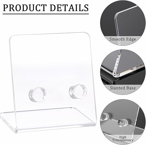 Miniatura 4 de Hipiwe Paquete de 4 soportes de exhibición de monedas militares de acrílico transparente, mini caballete de coleccionista, soporte de medallón para