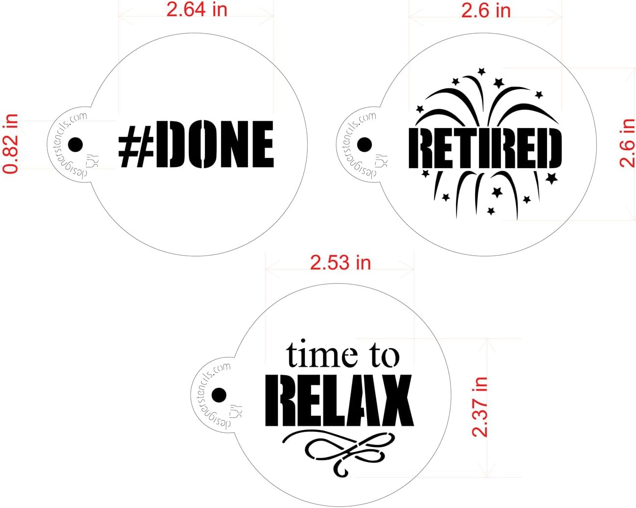 Retired Cookie Stencil Set | Retirement Gifts for Men Women | Retirement Party Decorations | Retirement Decorations for Coworker, Boss, Teachers, Nurses, Friends | C1016 by Designer Stencils