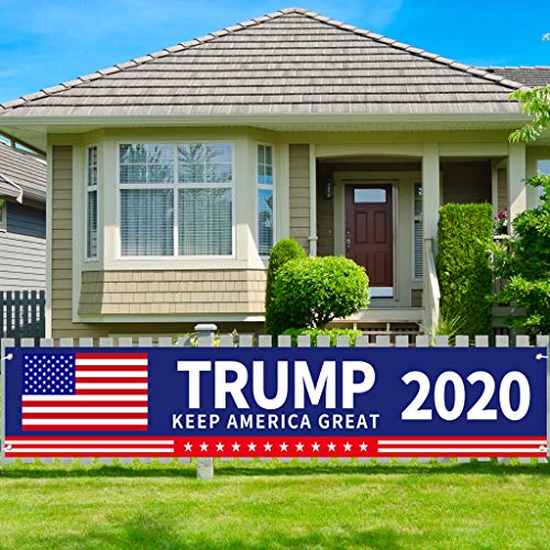 BAODLON Large Trump 2020 Flag - Keep America Great Banner Outdoor Decorations - Donald Trump for President 2020 Banner Sign - Yard, Advertising, Outdoor & Indoor Hanging Decor - 98" x 18" - Thumbnail 3