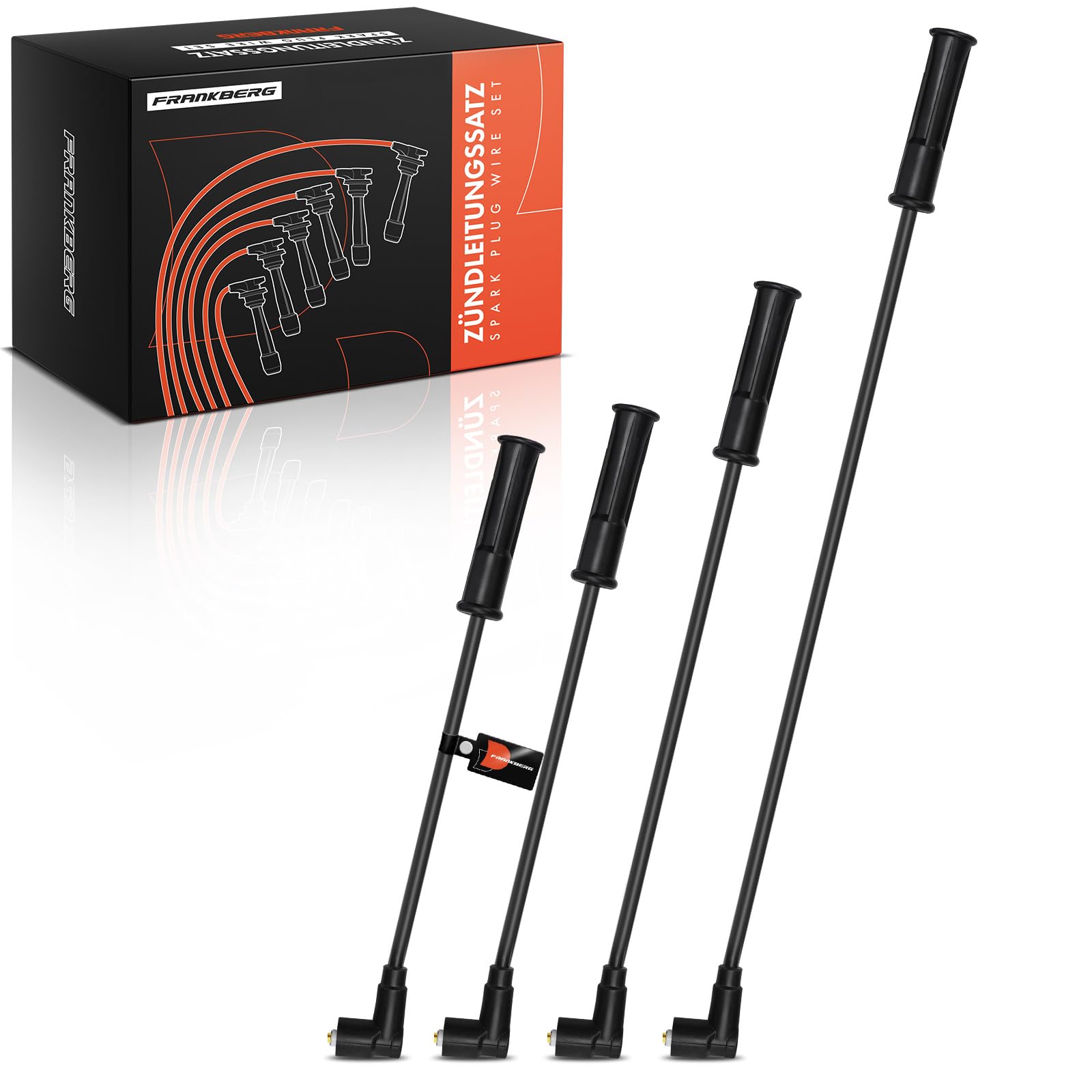 Frankberg 4x Kit de Câbles d'Allumage Essence Compatible avec Dokker L.o.d.g.y Logan S.a.n.d.e.r.o Clio II Kangoo M.e.g.a.n.e I Thalia I Remplacer# 8200943801