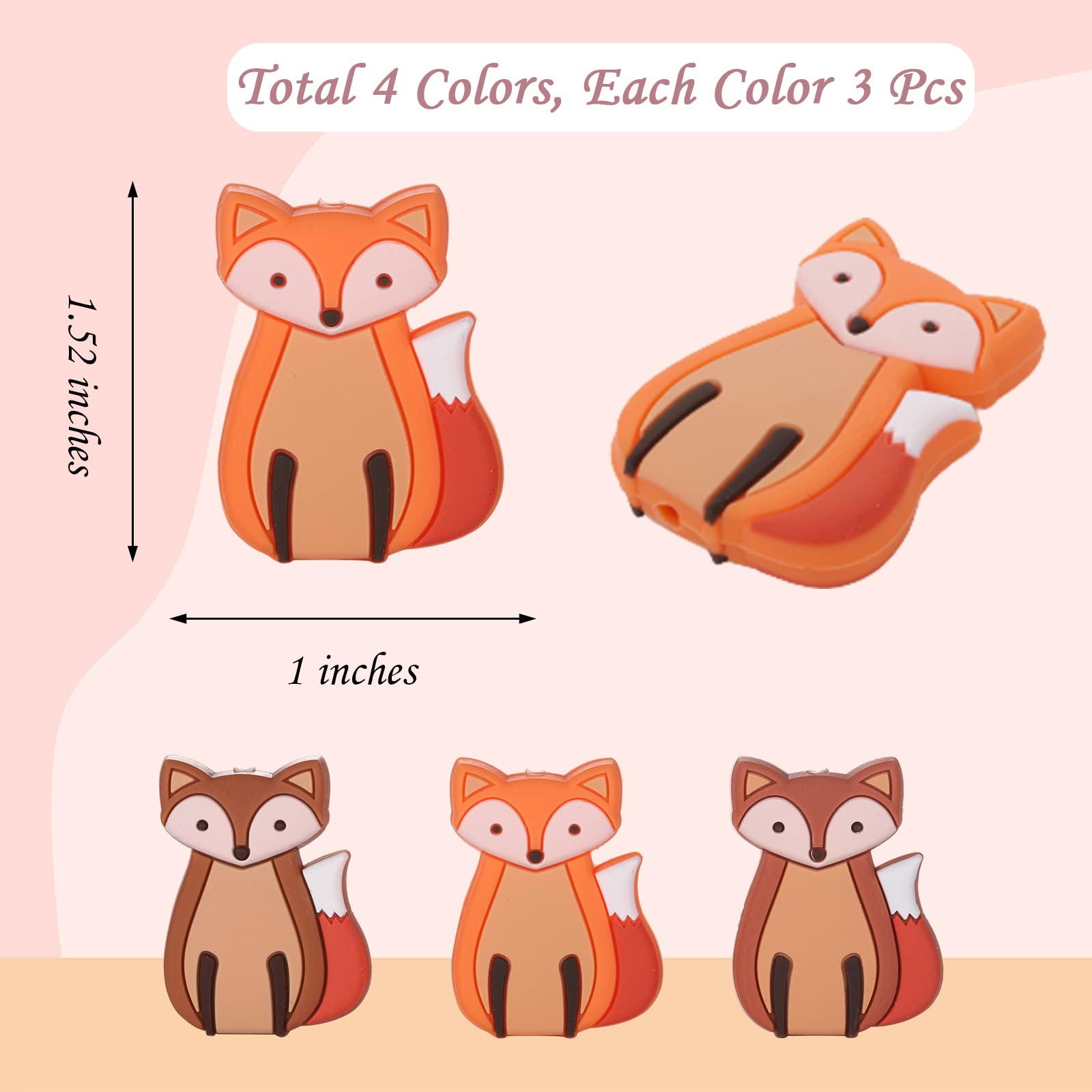 WEWAYSMILE 12pcs Mixed Round Geometry Silicone Beads, Silicone Beads Bulk, Mix Color Rubber Polygonal Beads - Image 2