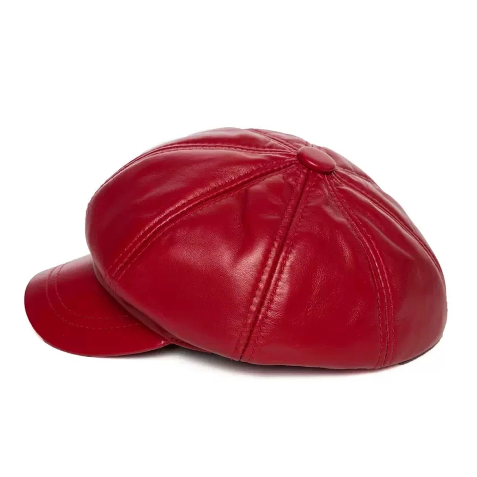 Winter Sheepskin Octagonal Hat For Women Genuine Leather Korean Trendy Painter Beret Caps Red Blue Streerwear Bone Femme