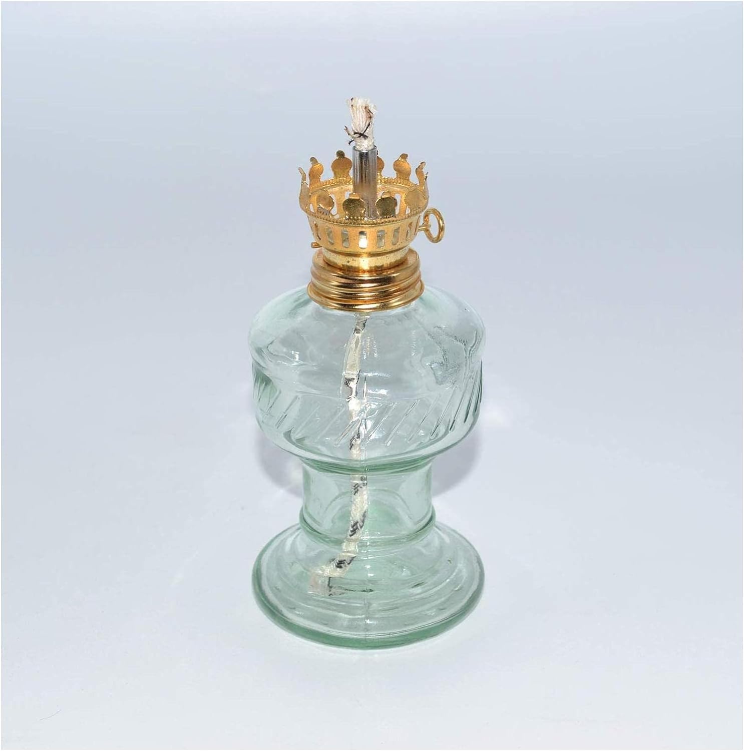 Transparente Glas-Öllampe, Vintage-Kerosinlampe mit 2 Dochten, Hurrikan-Lampe, Camping-Zeltlampe, Notbeleuchtung, Laterne