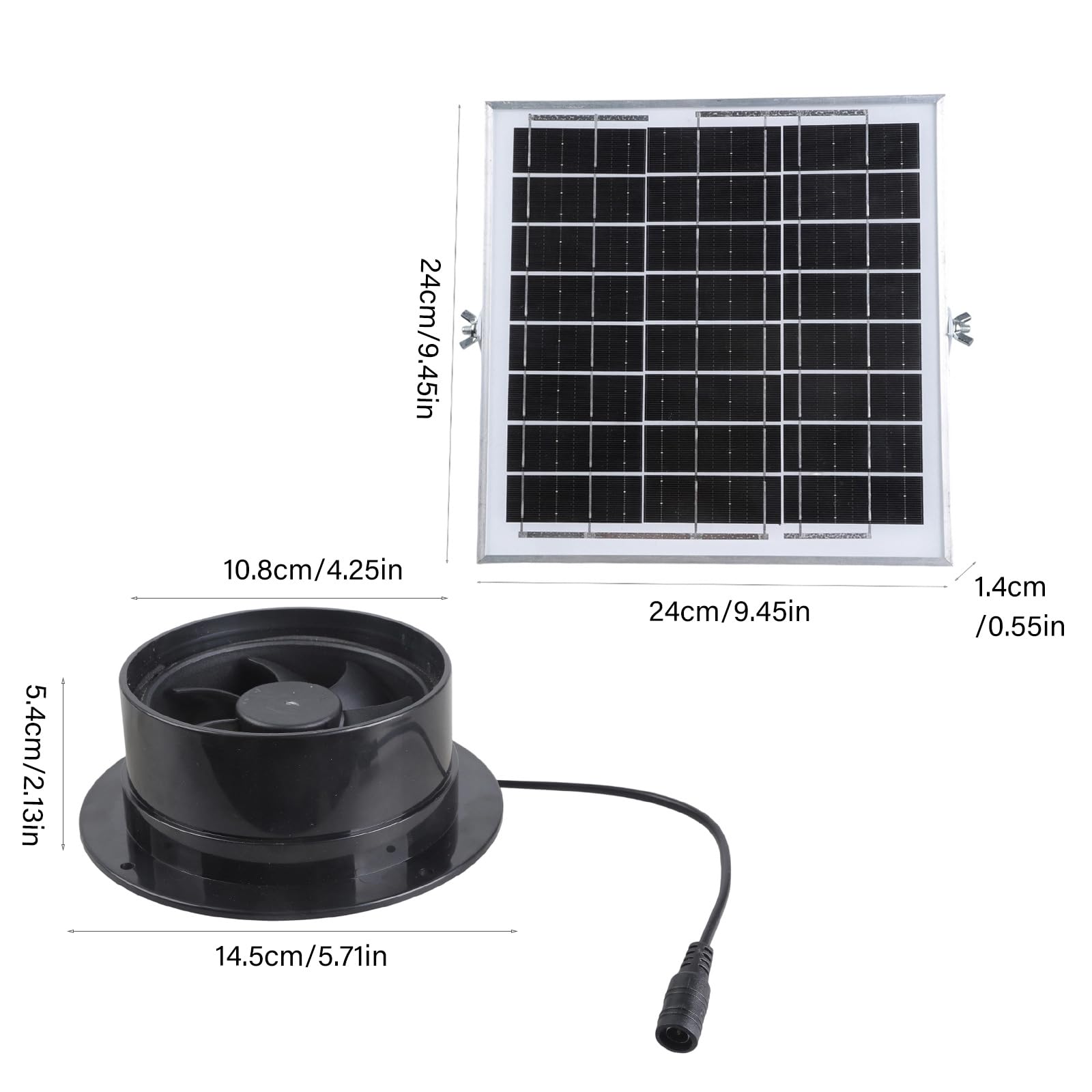 Struttura di ventilazione con ventilatore solare rinnovabile da 8 W