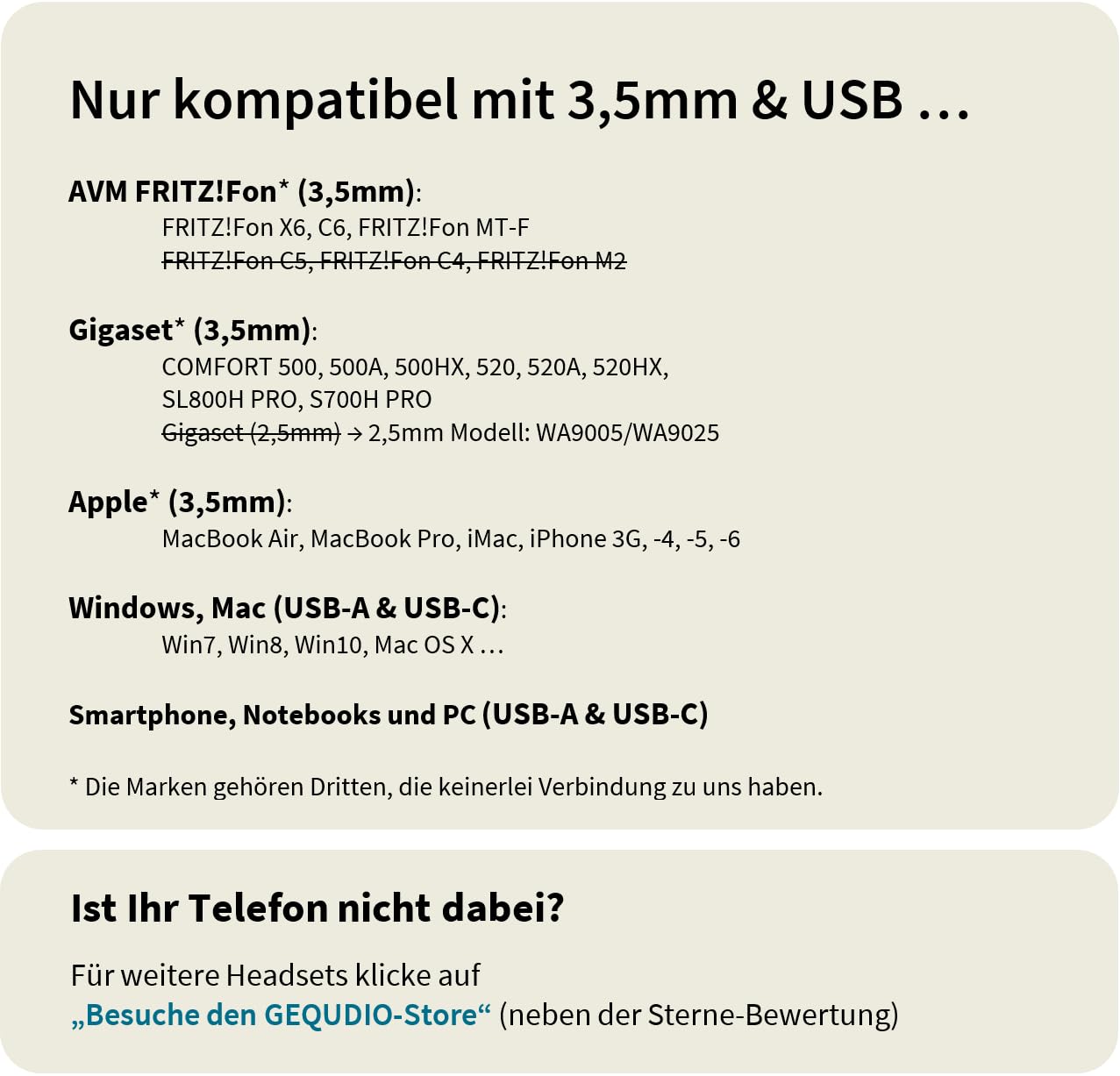 GEQUDIO 3-in-1 Business Headset mit USB-A, USB-C und 3,5mm Klinke kompatibel mit PC, Mac und Smartphone - Kopfhörer & Mikrofon Ersatz Polster - besonders leicht 60g (1-Ohr)