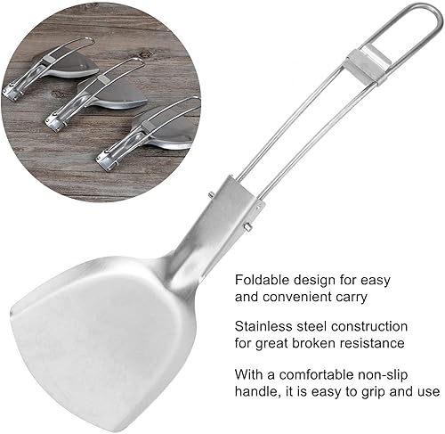 Vista 2 de Emoshayoga Spatula Tool, Kitchen Spatula, Metal Spatula, Folding Spatula, Berglander Slotted Turner Lightweight for Pancakes for Fish