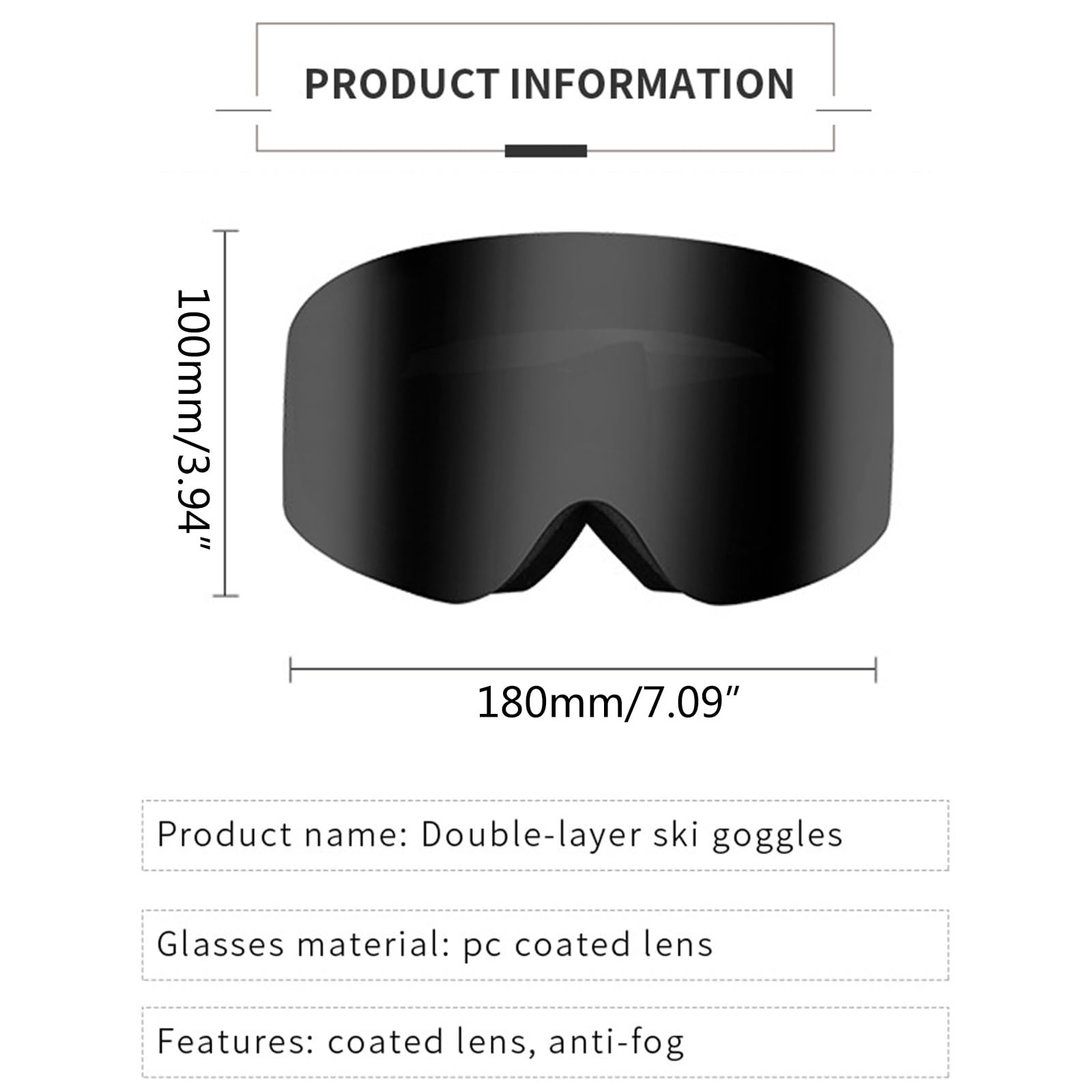 Occhiali da snowboard protettivi a doppio strato occhiali da sci occhiali da sci occhiali da neve magnetici per uomo unisex