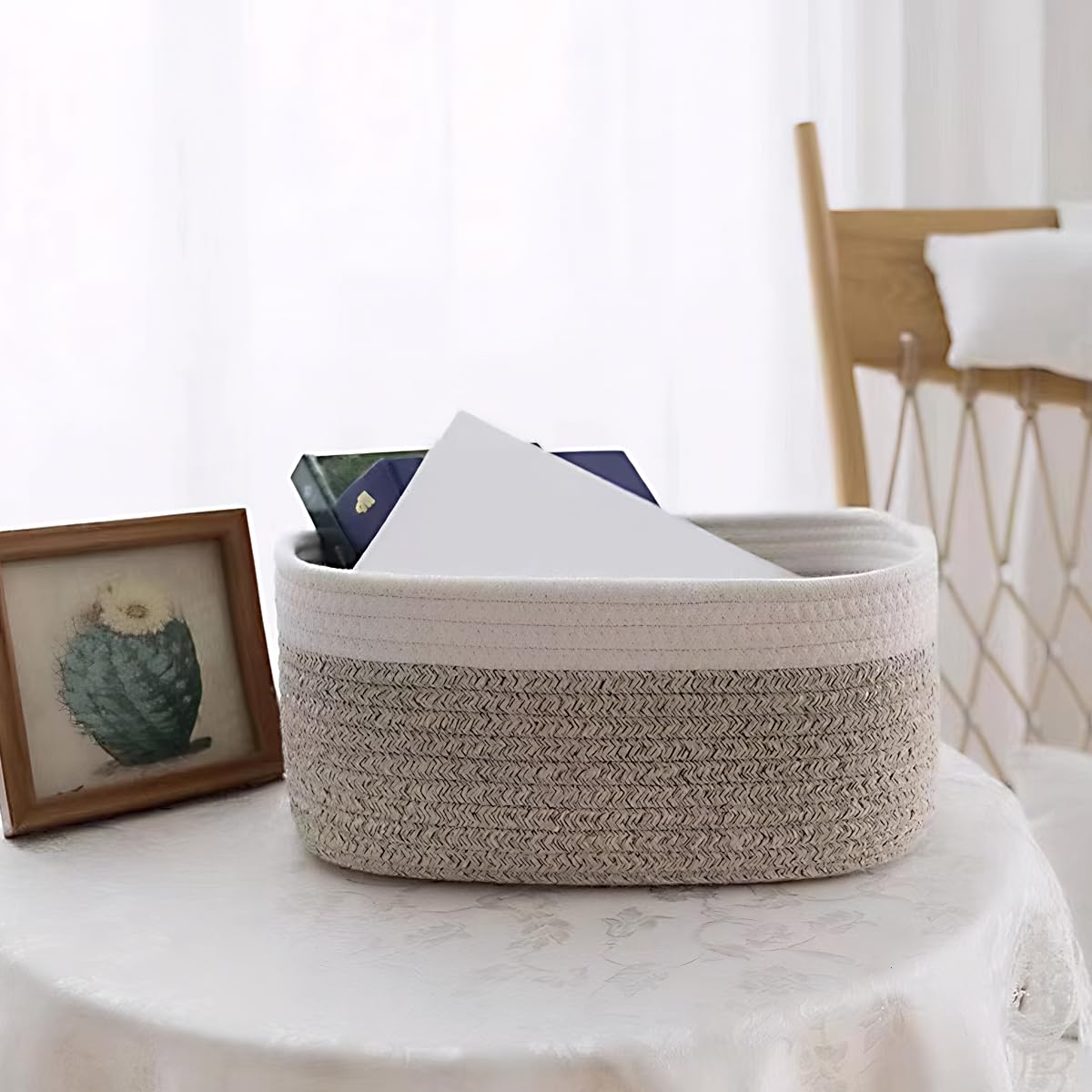 Lot de 4 Boîtes de Rangement en Toile Pliable, non tissée, Paniers de Rangement avec Poignées, 27 x 27 x 28 cm-pour vêtements, livres, jouets (Vert
