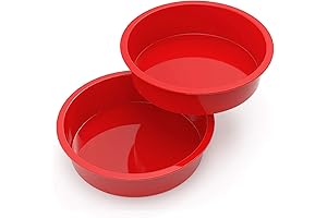 SILIVO Nonstick Silicone Cake Pans 9.5 Inch 2-Pack: Perfect Round Baking Molds for Cakes, Cheesecakes