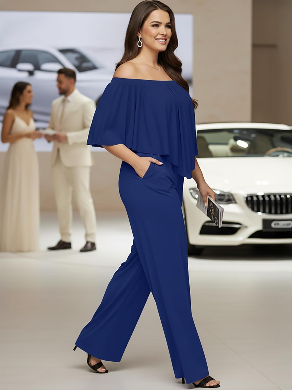 KOH KOH Womens 2026 Long Pant Strapless Off Shoulder Pocket One Piece Jumpsuit Outfit - Image 3