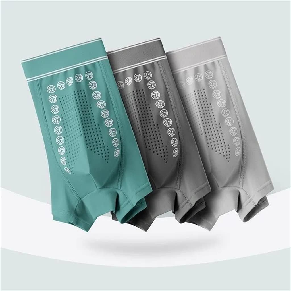 YFQHDD Panties Cotton Men's Panties Boxer Shorts Solid Color Crotch Mesh Breathable Briefs L-3XL (Color : D, Size : XXXL 75-85KG) : Clothing, Shoes & Jewelry