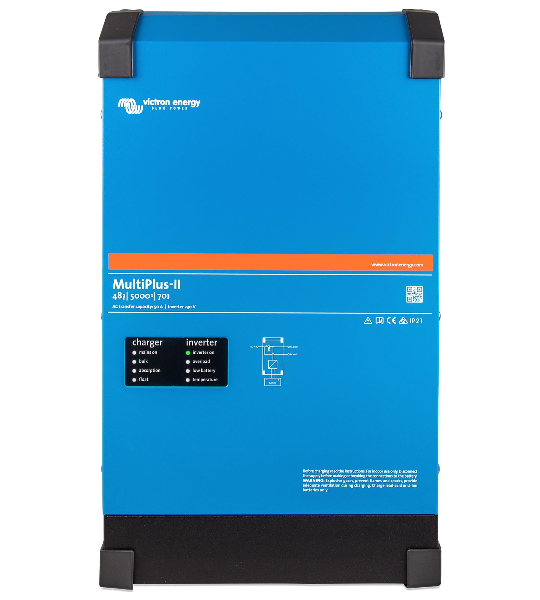 Victron Energy MultiPlus-II Reiner Sinus Wechselrichter/Ladegerät – 5000 VA, 48 V, 230 V