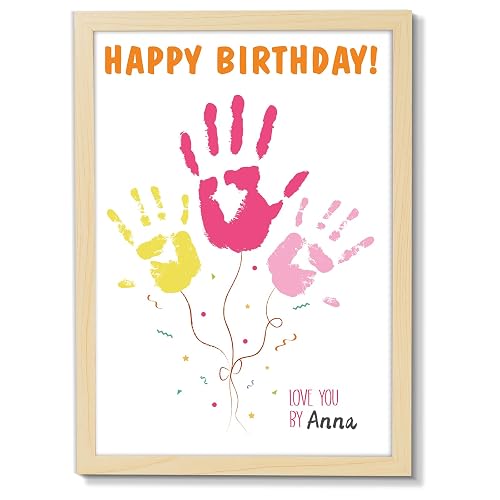 QOUBAI Birthday Handprint Balloon Art Craft DIY Kit Happy Birthday