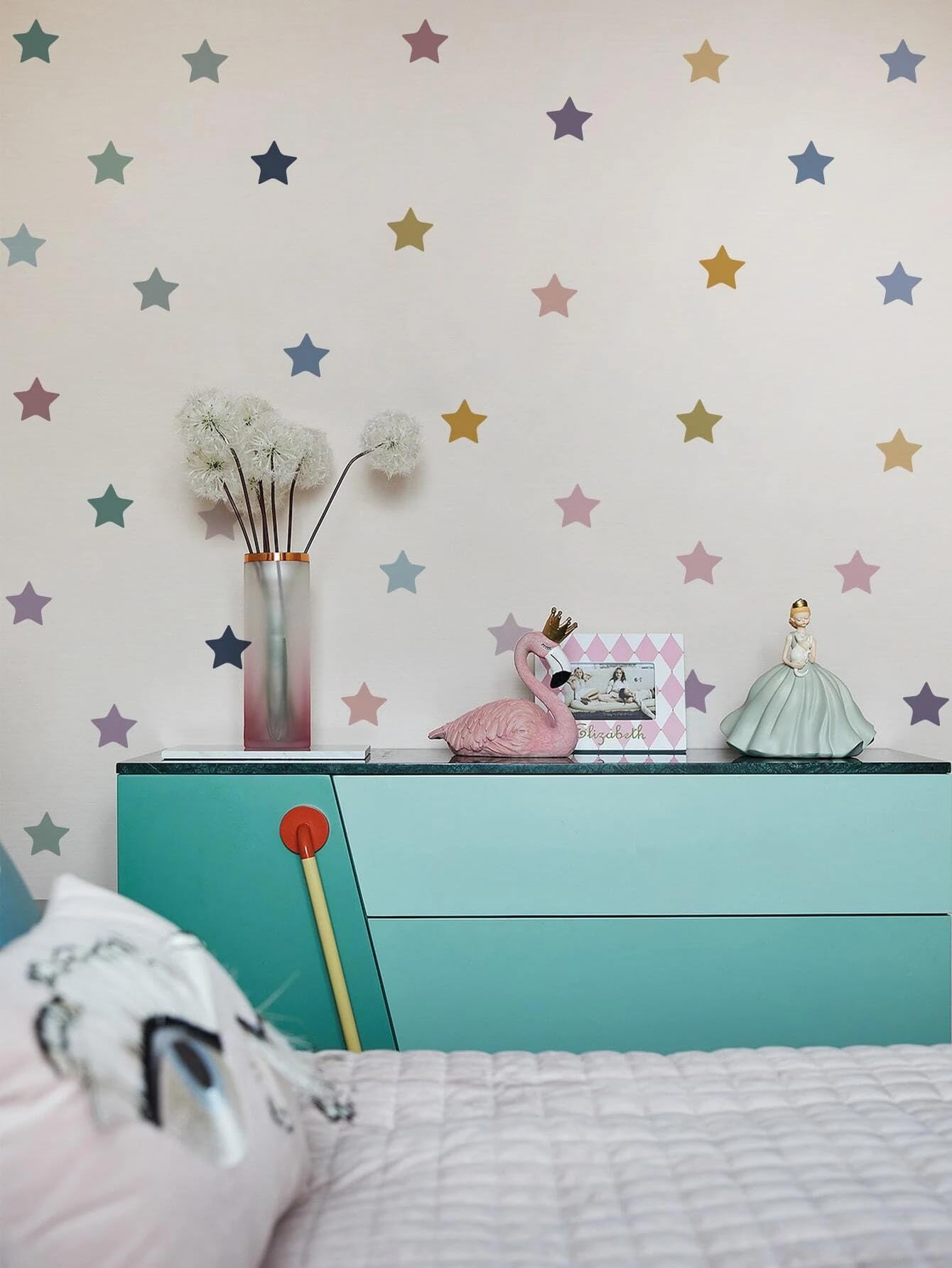 Stars Decorative Stickers - 35 Coloured Stars Stickers - Vinyl Wall Sticker for Children's Room Decoration, Boys, Girls - Image 2
