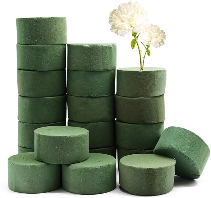 20 PCS Round Floral Foam,Green Wet Foam Block,Wet Florist