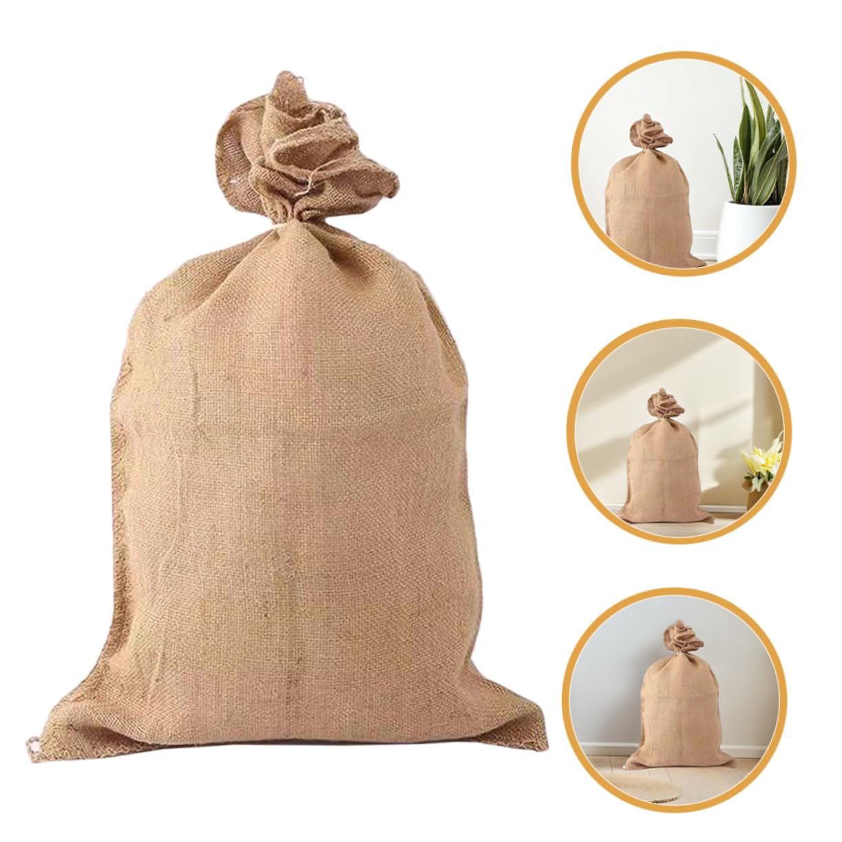 BESTonZON 4pezzi Sacco Di Juta Resistente Per Controllo Inondazioni Stoccaggio Patate e Trasporto Pesante Borsa Di Juta Per Patate Borsa Da Corsa Per Giardinaggio All Aperto