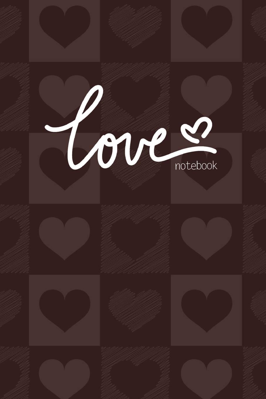 Love Notebook, Blank Write-in Journal, Dotted Lines, Wide Ruled, Medium (A5) 6 x 9 In (Brown)