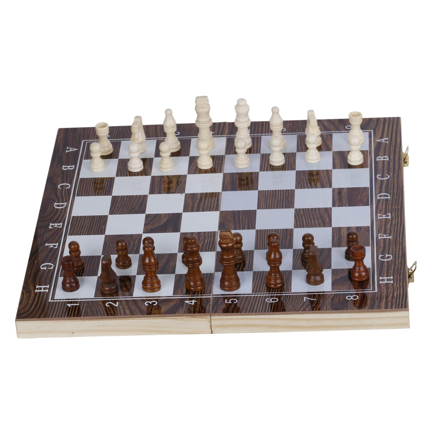 Kartique Juego de tablero de madera 3 en 1 de ajedrez, damas y backgammon tamaño 15 x 15 pulgadas