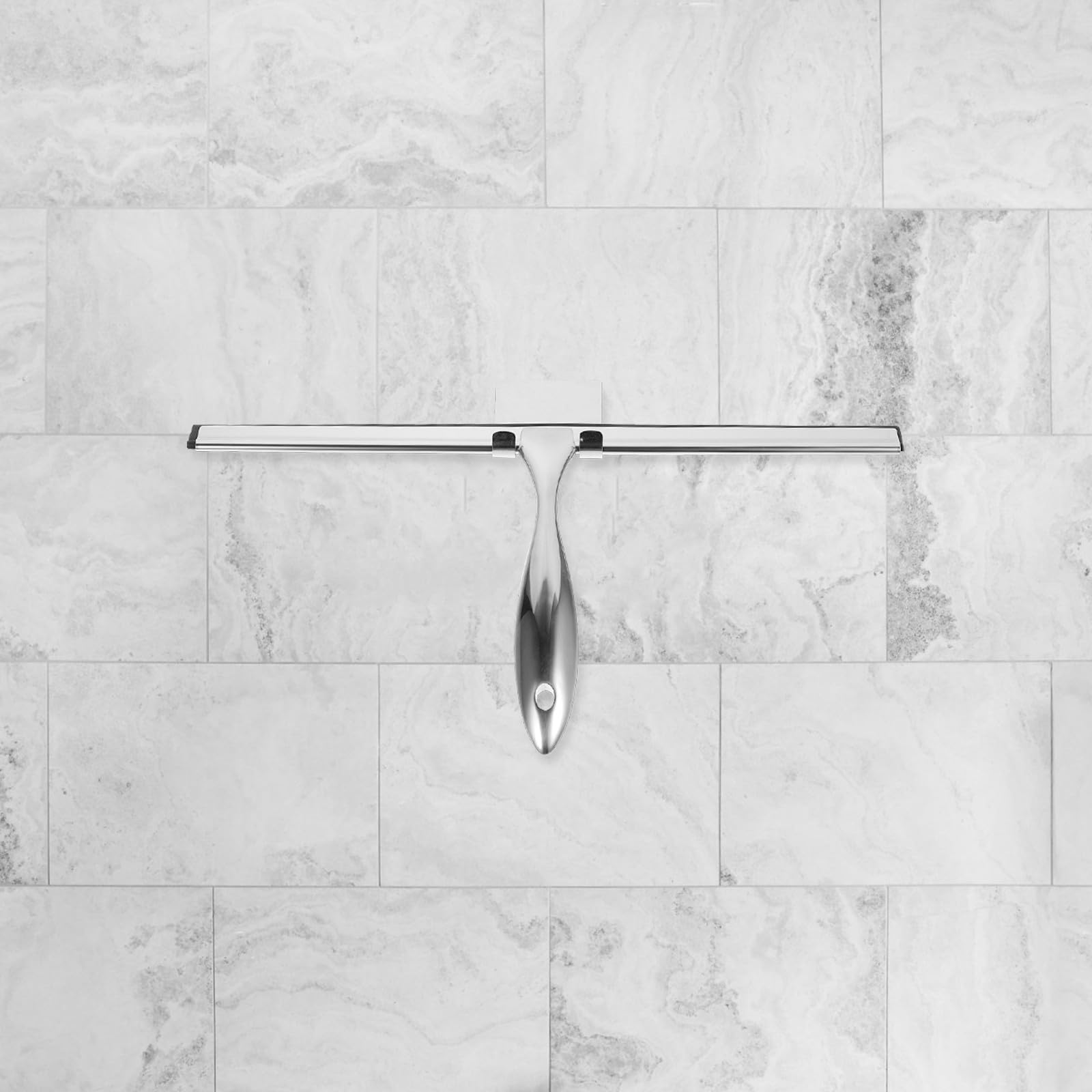 LALAFINA Limpiador de Ventanas y Espejos Mango Cómodo y Hoja de Silicona de 14 Pulgadas, Acero Inoxidable Resistente para Baño y Lavandería