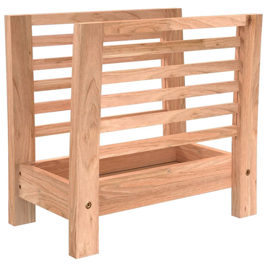 vidaXL Solid Wood Walnut Magazine Rack Home Office Wooden Children Book Rack Living Room File Magazine Holder Organiser Book Display