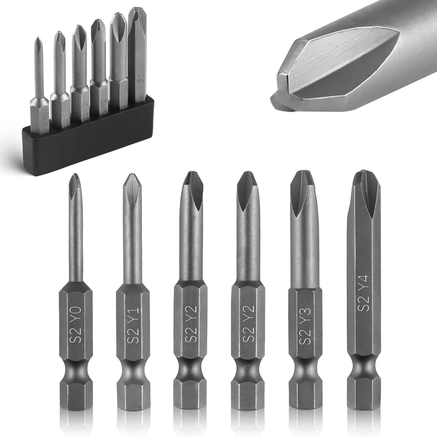 Triwing Screwdriver Bits Set 6pcs Y0 Y1 Y2 Y2 Y3 Y4 Y Tip Screwdriver Bits Magnetic Screwdriver Bits(50mm)