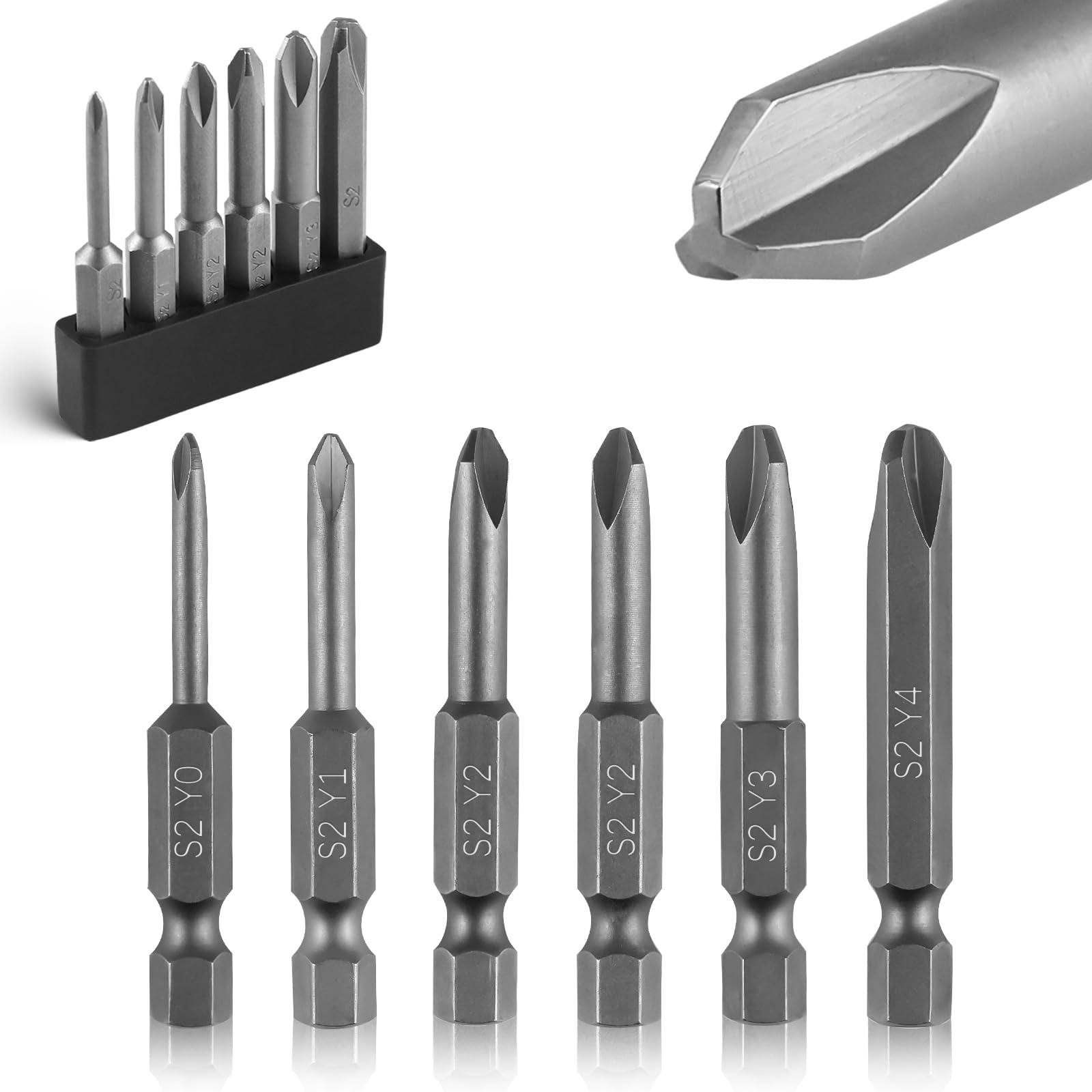 Triwing Screwdriver Bits Set 6pcs Y0 Y1 Y2 Y2 Y3 Y4 Y Tip Screwdriver Bits Magnetic Screwdriver Bits(50mm)