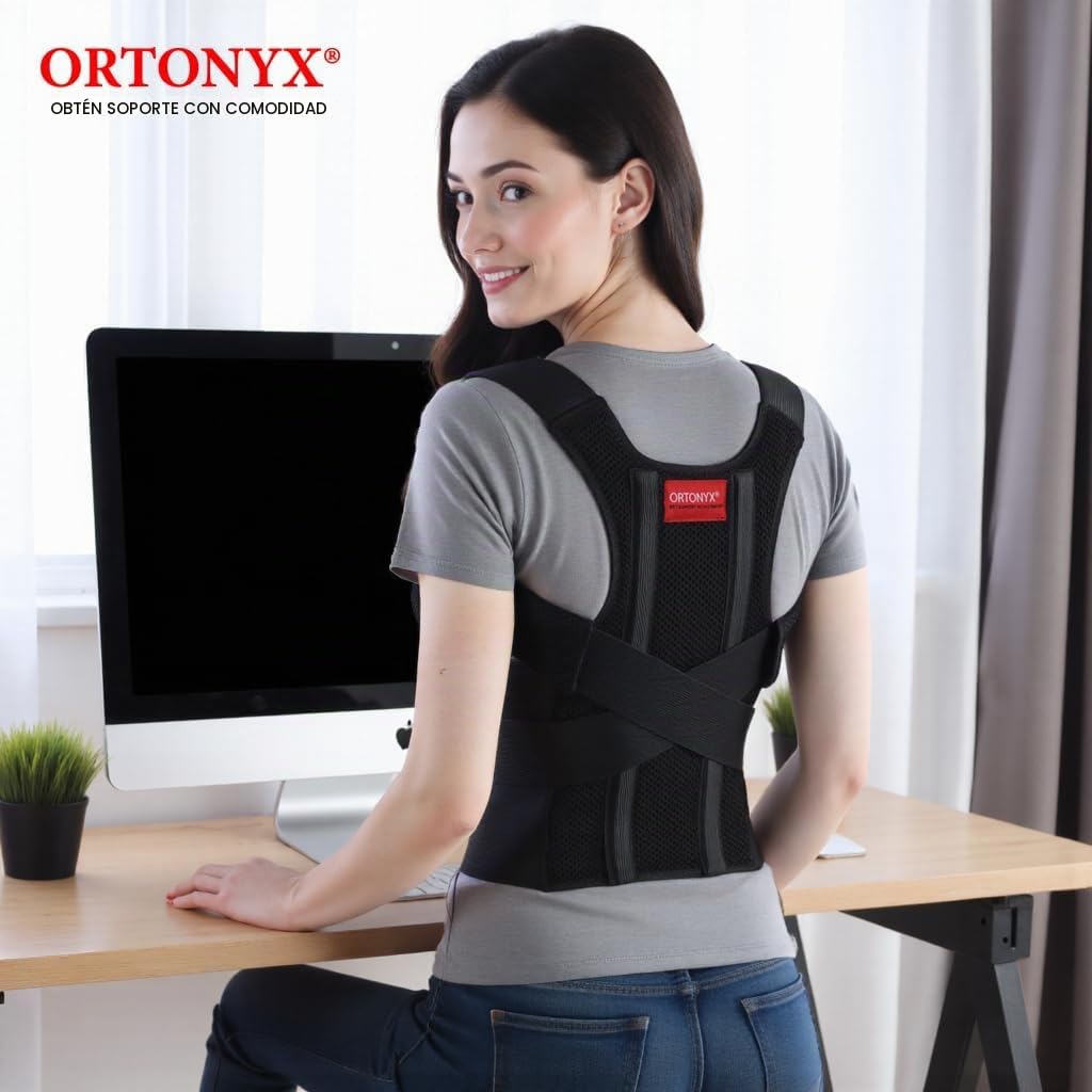 ORTONYX Cómodo Corrector de Postura Soporte de Espalda para Clavícula y Hombro, Totalmente Ajustable para Hombres y Mujeres / 656A-XXL