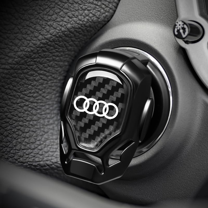 for Audi Car Start Button Cover,Car Engine Start Stop Button Switch Cover for Audi A1 A3 RS3 A4 A5 A6 A7 RS7 A8 Q3 Q5 Q7 R8 S Series,Alloy Protective Cover,Stop Start Button Cover,Anti-Collision
