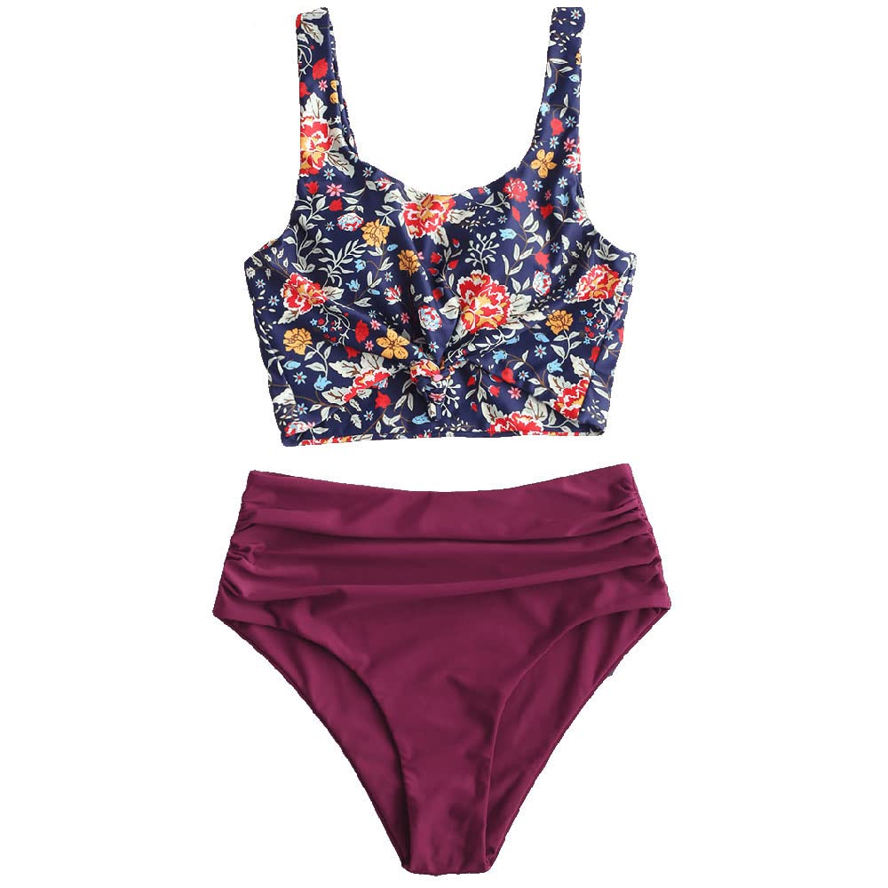ZAFUL Tankini Traje de Baño con Relleno Takini Talla Grande Pantalones Dos Piezas para Mujer 2019