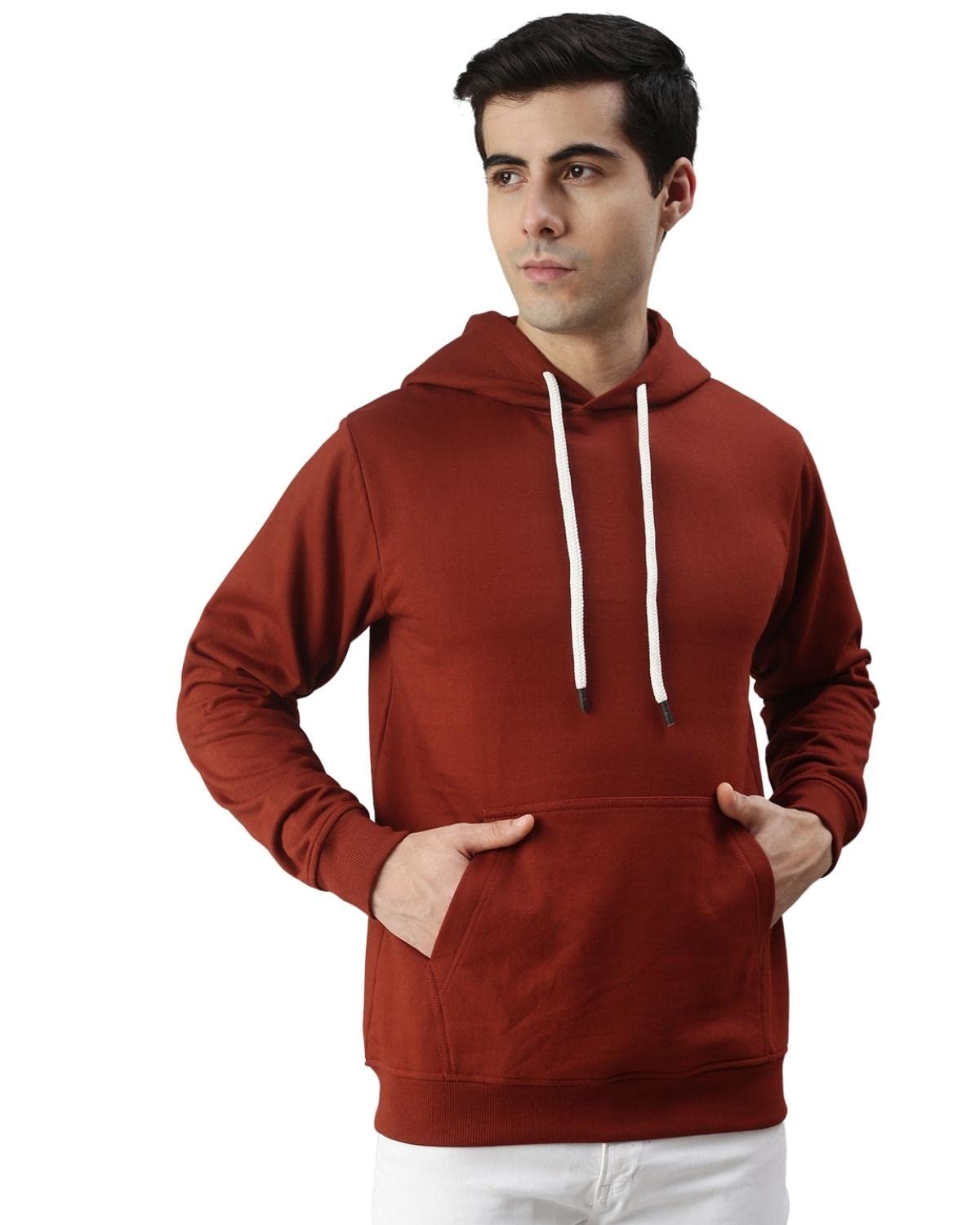 Veirdo® Bawełniany polar regularny krój bluza z kapturem pełne rękawy stylowa najnowsza rdza grafika nadruk bluza zimowa odzież dla mężczyzn/chłopców