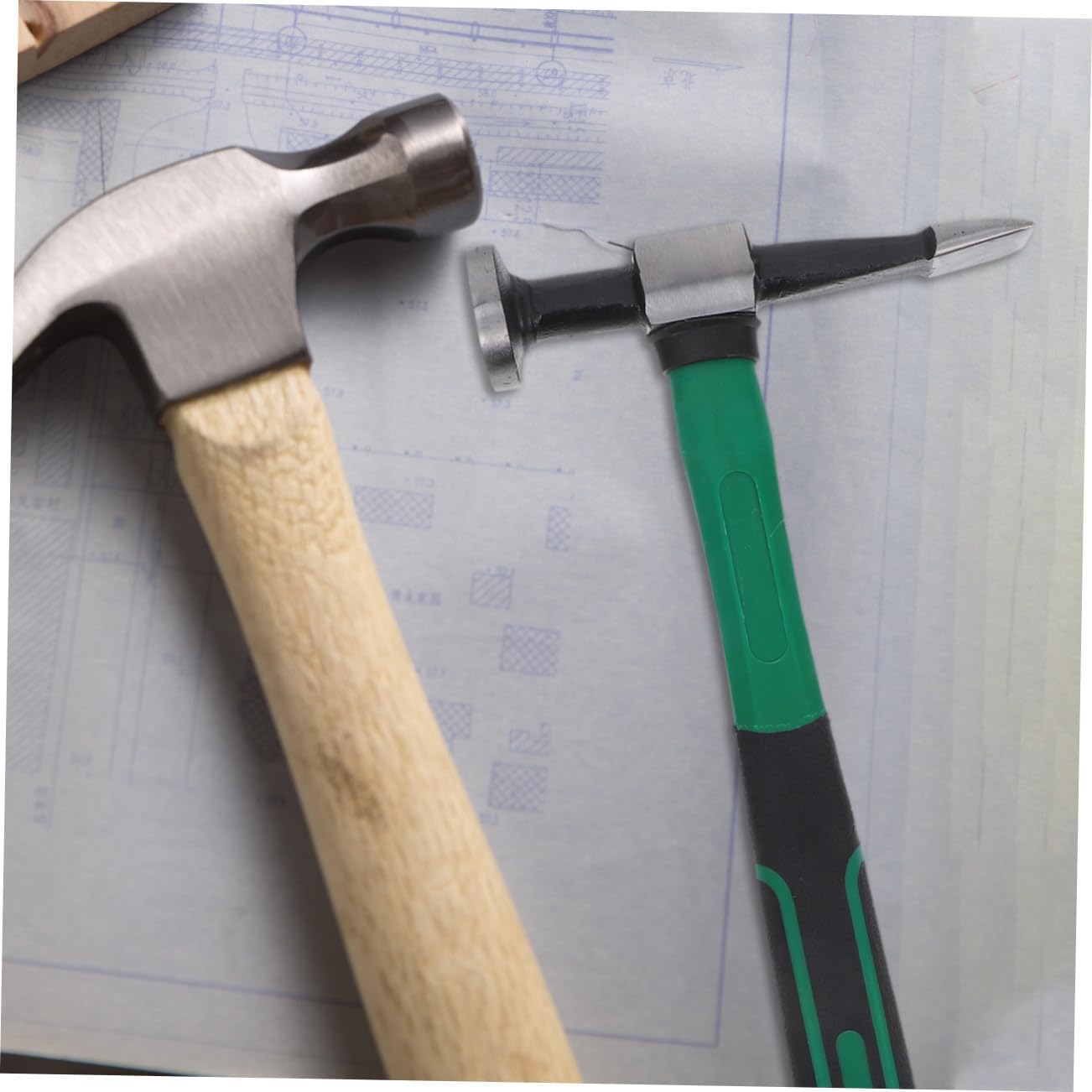 Auto Body Planishing Hammer and Flat Heads, Plastic Handle Car Repair Tool for Dent Removal and Sheet Metal Shaping, Automotive Body Repair Equipment